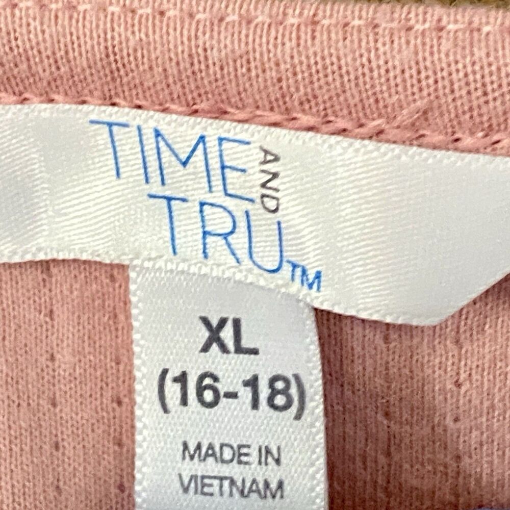 Time & Tru Womens Pullover Sweatshirt Size XL Long Sleeve Tie on Waistband - Picture 3 of 7